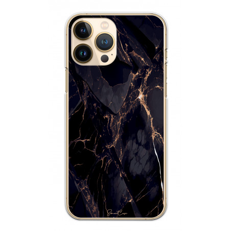 Coque souple transparente pour iPhone 13 PRO - Marbre noir