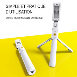 Mini perche a selfie Bluetooth rotative 270 avec trepied integre ...
