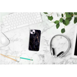 Coque souple transparente pour iPhone 14 - Marbre noir