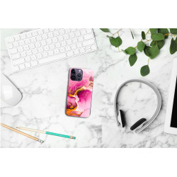 Coque souple transparente pour iPhone 14 PRO - Marbre rose