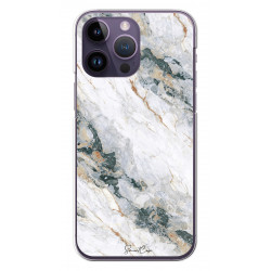 Coque souple transparente pour iPhone 14 PRO - Marbre blanc