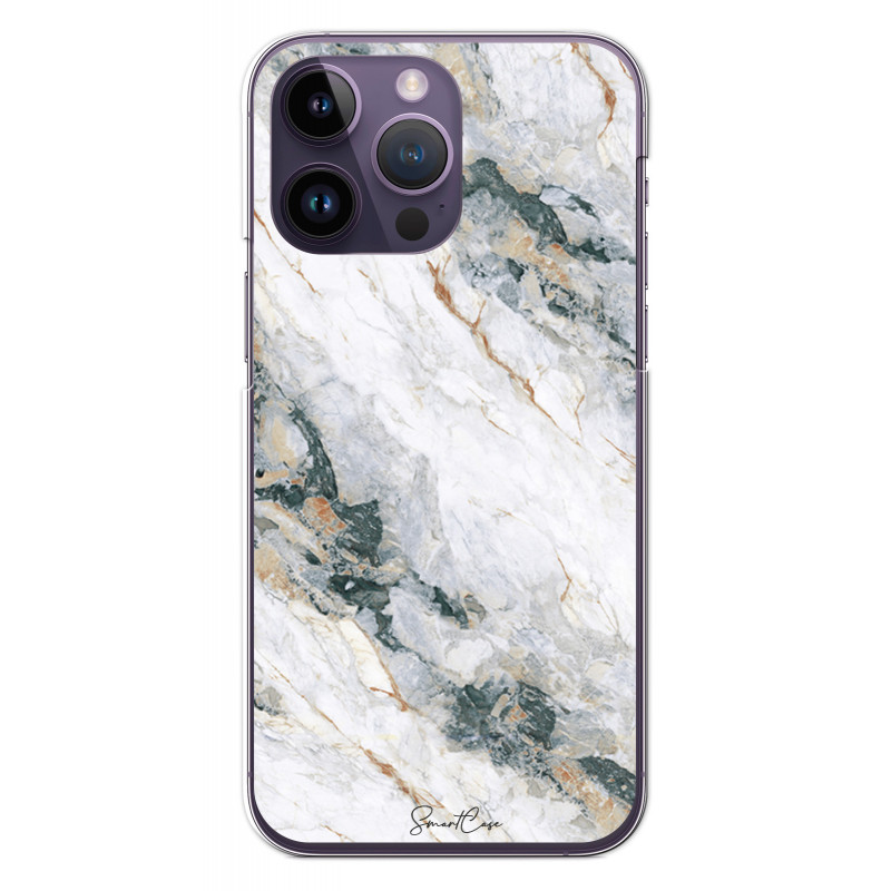 Coque souple transparente pour iPhone 14 PRO - Marbre blanc