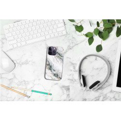 Coque souple transparente pour iPhone 14 PRO - Marbre blanc