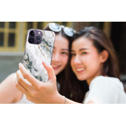 Coque souple transparente pour iPhone 14 PRO - Marbre blanc