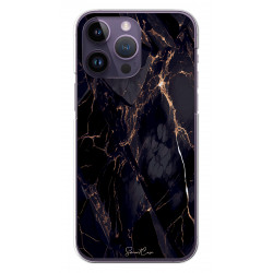 Coque souple transparente pour iPhone 14 PRO - Marbre noir