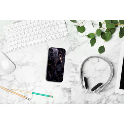 Coque souple transparente pour iPhone 14 PRO - Marbre noir
