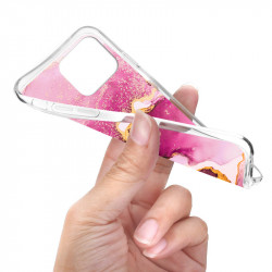 Coque souple transparente pour iPhone 14 PRO MAX - Marbre rose