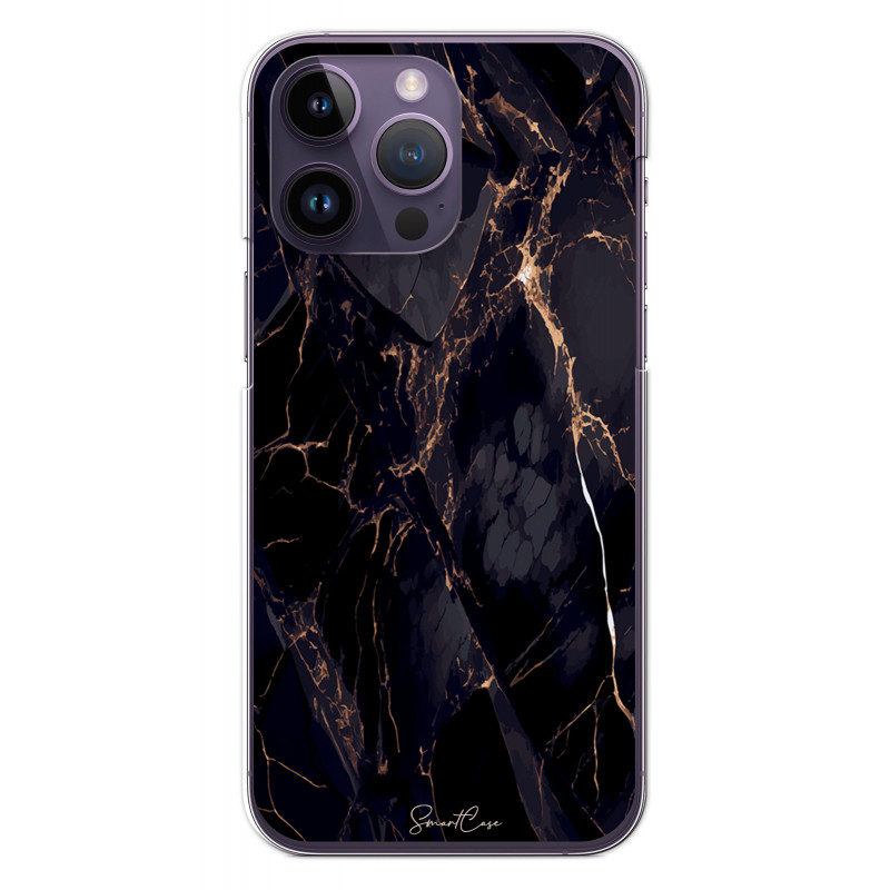 Coque souple transparente pour iPhone 14 PRO MAX - Marbre noir