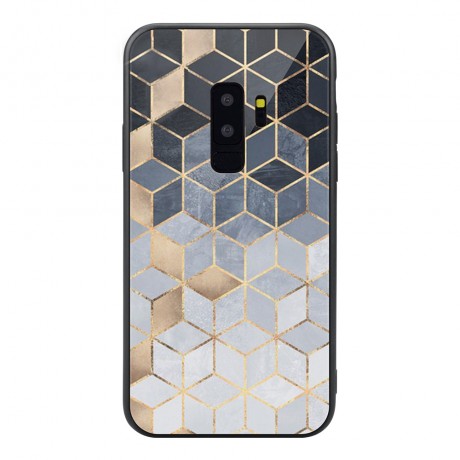 Coque en verre trempé pour Samsung Galaxy S9 - Mosaique or