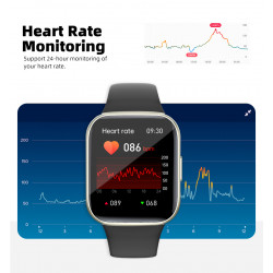 Montre intelligente etanche avec fonction cardiaque - Noire