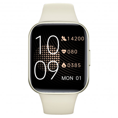 Montre intelligente etanche avec fonction cardiaque - Beige