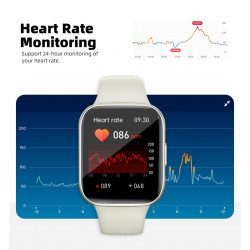 Montre intelligente etanche avec fonction cardiaque - Beige