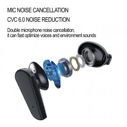 Ecouteurs Bluetooth intra auriculaire - Noir