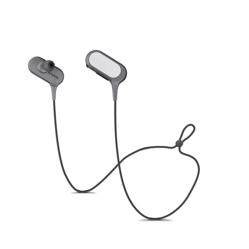 Ecouteur stereo Bluetooth magnetique - Argent