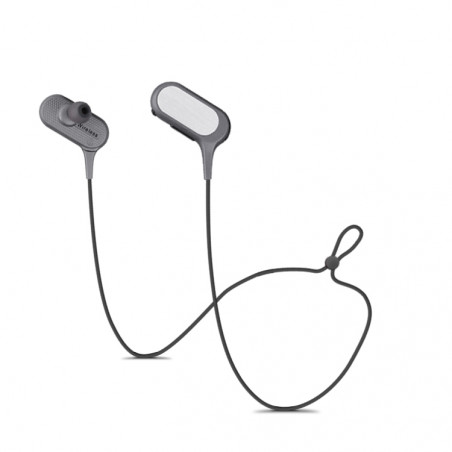Ecouteur stereo Bluetooth magnetique - Argent