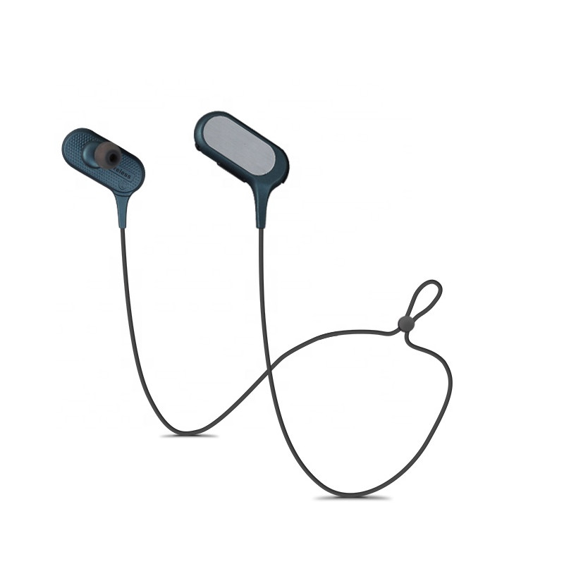 Ecouteur stereo Bluetooth magnetique - Bleu