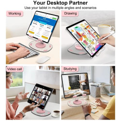 Support pliable pour tablette et Smartphone - Rose