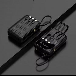 Powerbank Compacte 20000 mAh avec set de cable USB integre - Noir