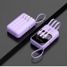 Powerbank Compacte 20000 mAh avec set de cable USB integre - Violet