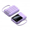 Powerbank Compacte 20000 mAh avec set de cable USB integre - Violet