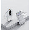 Powerbank 20000mAh avec cable integres - Taille compacte - Blanc