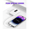 Powerbank 20000mAh avec cable integres - Taille compacte - Blanc