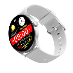 Montre intelligente waterproof IP68 avec fonction sante - Blanche