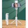 Perche a selfie Bluetooth avec flash integre - Blanc