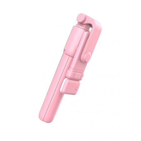 Perche a selfie Bluetooth avec flash integre - Rose