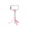 Perche a selfie Bluetooth avec flash integre - Rose