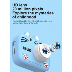 Appareil photo HD avant et arriere 1080p avec ecran et housse en...