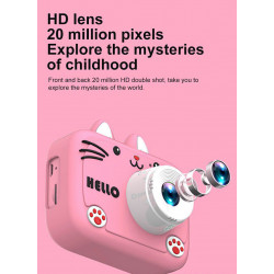 Appareil photo HD avant et arriere 1080p avec ecran et housse en...