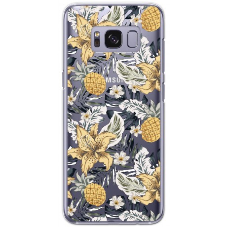 Coque transparente Samsung Galaxy S8 - Ananas & fleurs