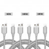 Lot de 3 cable type Lightning de charge et de synchronisation...