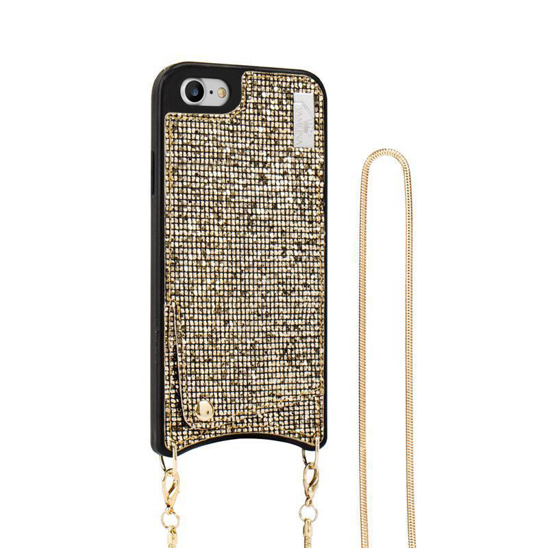 Coque pailletee avec emplacement pour CB et chaine bandouliere en...
