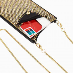 Coque pailletee avec emplacement pour CB et chaine bandouliere en...