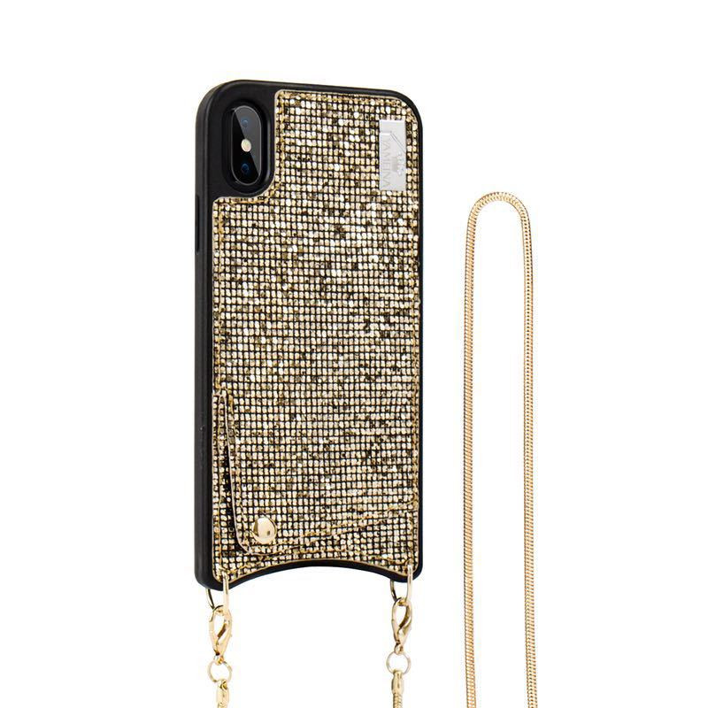 Coque pailletee avec emplacement pour CB et chaine bandouliere en...