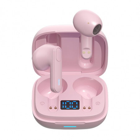 Ecouteurs Bluetooth stereo 5.0 - Rose