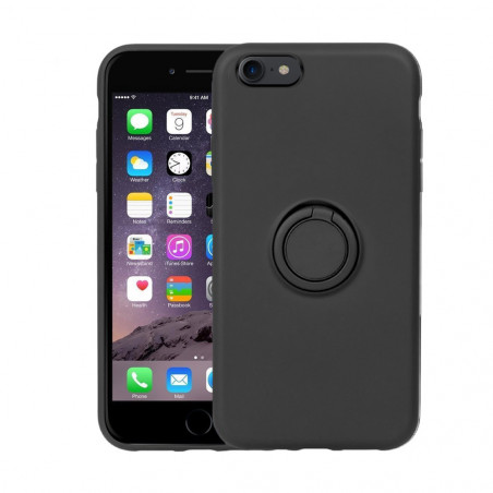 Coque en silicone avec doublure en microfibre douce et anneau ring...