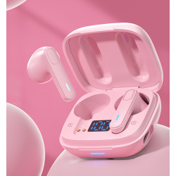 Ecouteurs Bluetooth stereo 5.0 - Rose