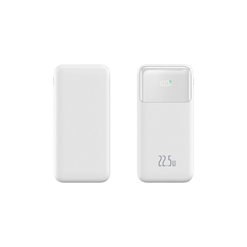 Power Bank double USB 10000mah avec affichage numerique - Blanc