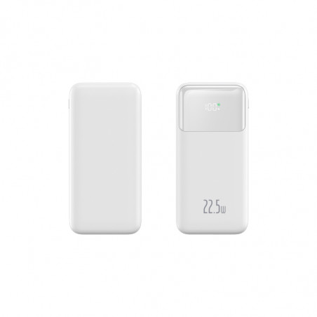 Power Bank double USB 10000mah avec affichage numerique - Blanc