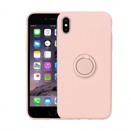 Coque en silicone avec doublure en microfibre douce et anneau ring...
