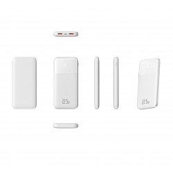 Power Bank double USB 10000mah avec affichage numerique - Blanc