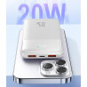 Power Bank double USB 10000mah avec affichage numerique - Blanc
