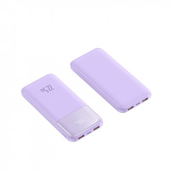 Power Bank double USB 10000mah avec affichage numerique - Violet
