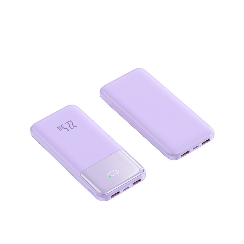 Power Bank double USB 10000mah avec affichage numerique - Violet