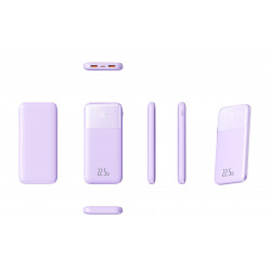 Power Bank double USB 10000mah avec affichage numerique - Violet