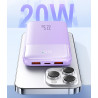 Power Bank double USB 10000mah avec affichage numerique - Violet