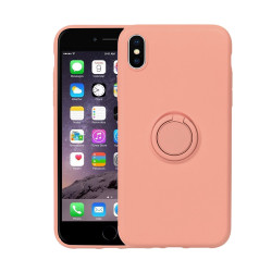 Coque en silicone avec doublure en microfibre douce et anneau ring...